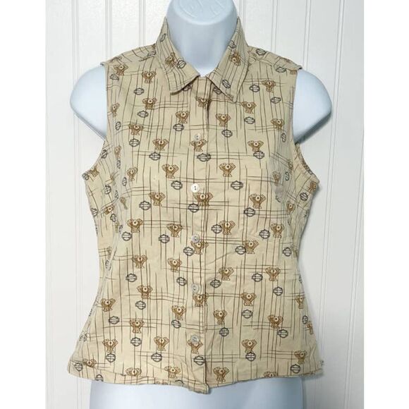Harley Davidson Tori Richard Printed Engine Button Up Top Aloha Wear Tan Small - Picture 12 of 12